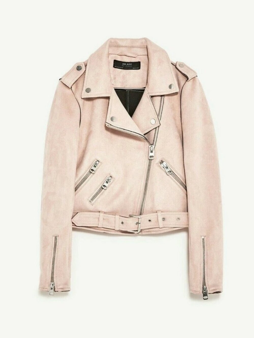 ZARA NEW PINK JACKET WITH ZIPS Size XS Ref. 6318/021